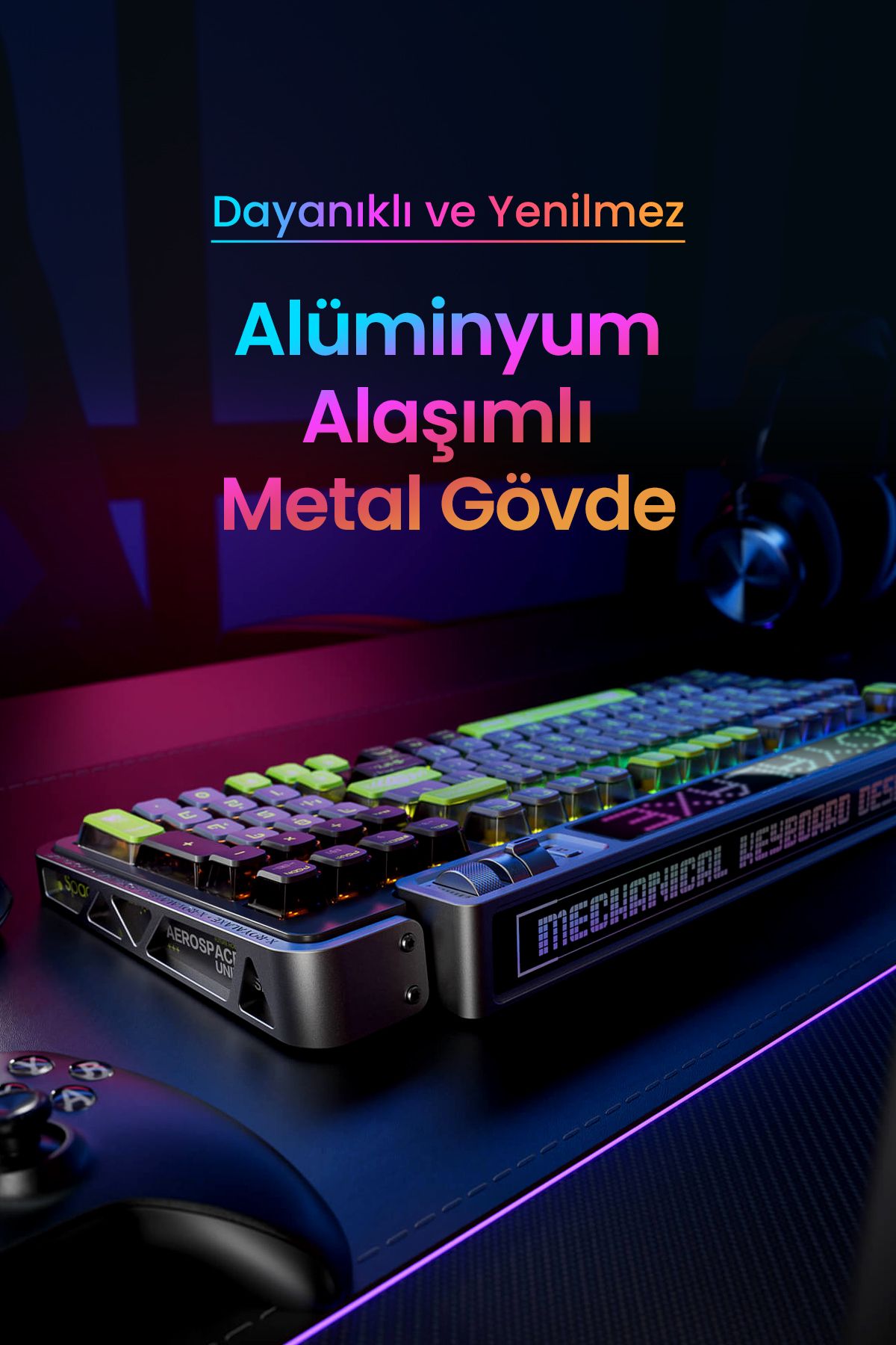 ROYALAXE Xl98 Pro Mekanik Oyuncu Klavyesi, Rgb Aydınlatma, Kablolu Ve Kablosuz Kullanım, Ingilizce Q