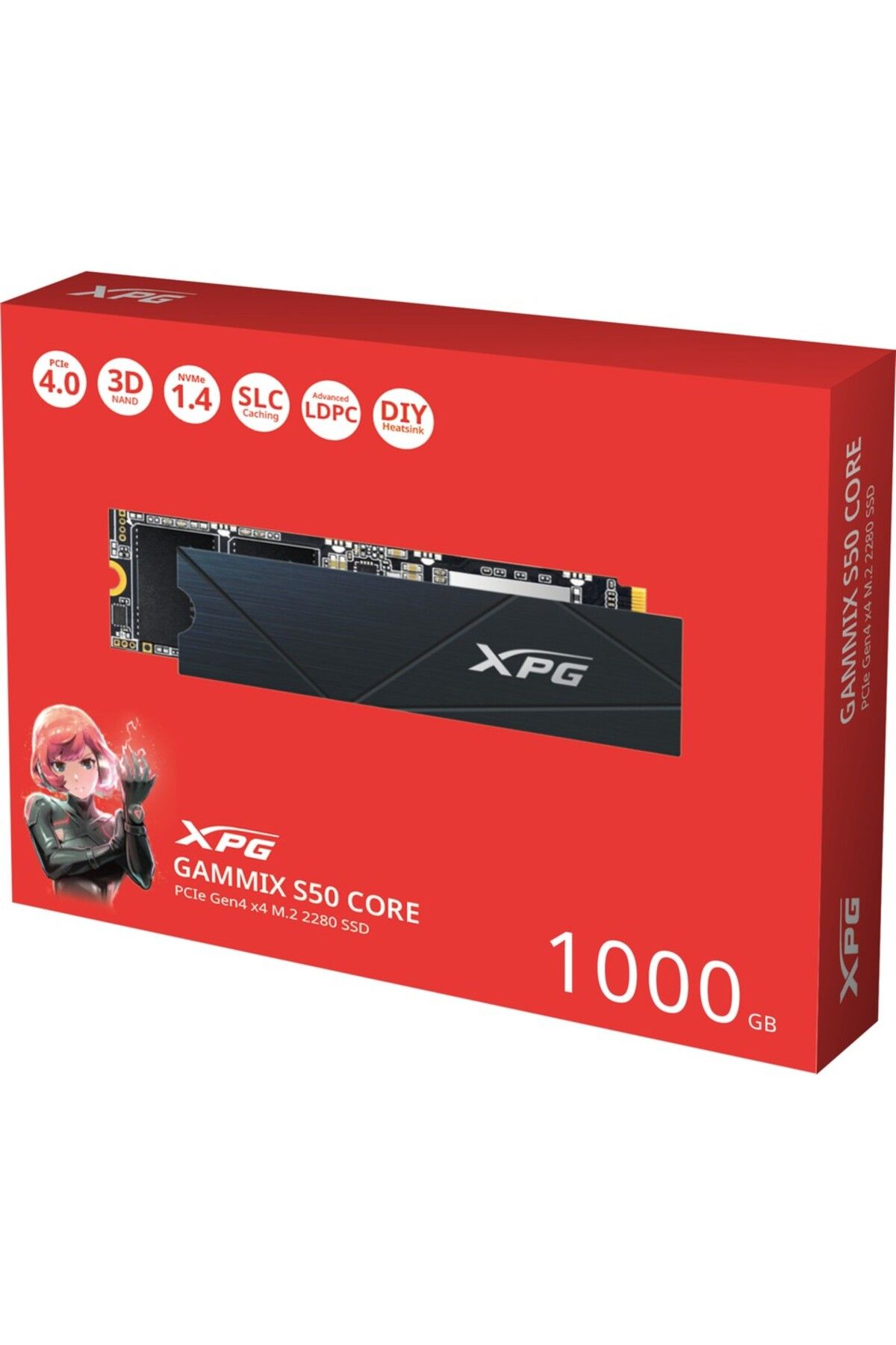 Adata XPG GAMMIX S50 1TB CORE  3500-2200MB/s PCIe Gen4 x4 M.2 2280 SSD SGAMMIXS50C-1000G-CS