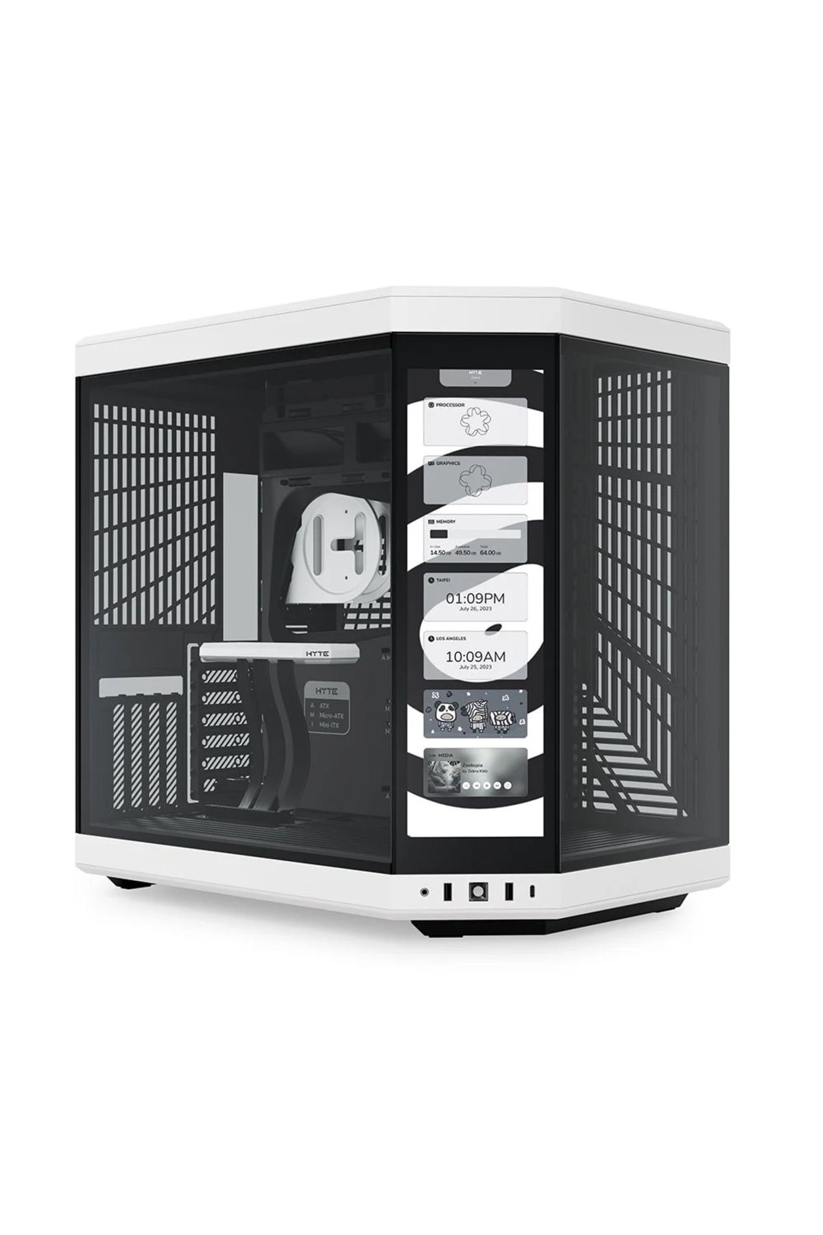 Hyte Y70 Touch Panda Temperli Cam USB 3.2 E-ATX Dual Chamber Mid Tower Ekranlı Gaming Kasa