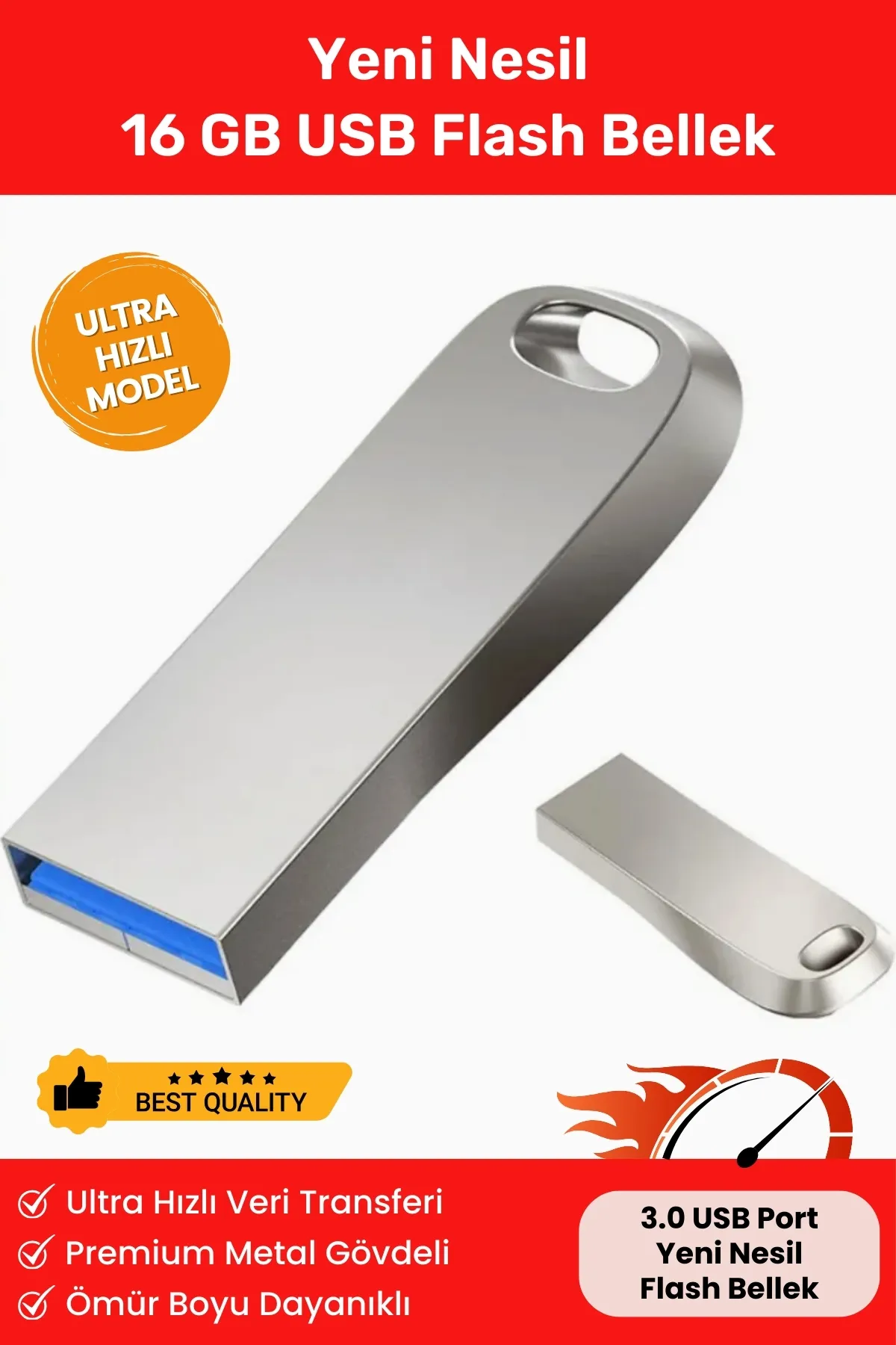 Noriyen Yeni Nesil Premium Ultra Hızlı 16 GB Usb Flash Bellek Sürücü Metal Tasarım Data Traveler USB Stick