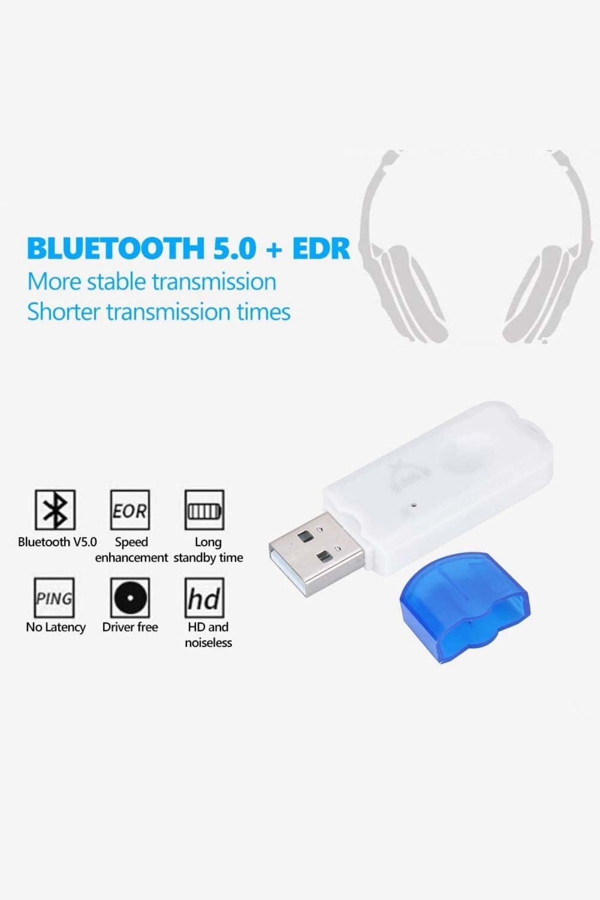 Noriyen Yeni Nesil Tak Çalıştır Mini Usb 5.0 Bluetooth Araba PC ve Tüm Elektronikler İçin Dongle Adaptör