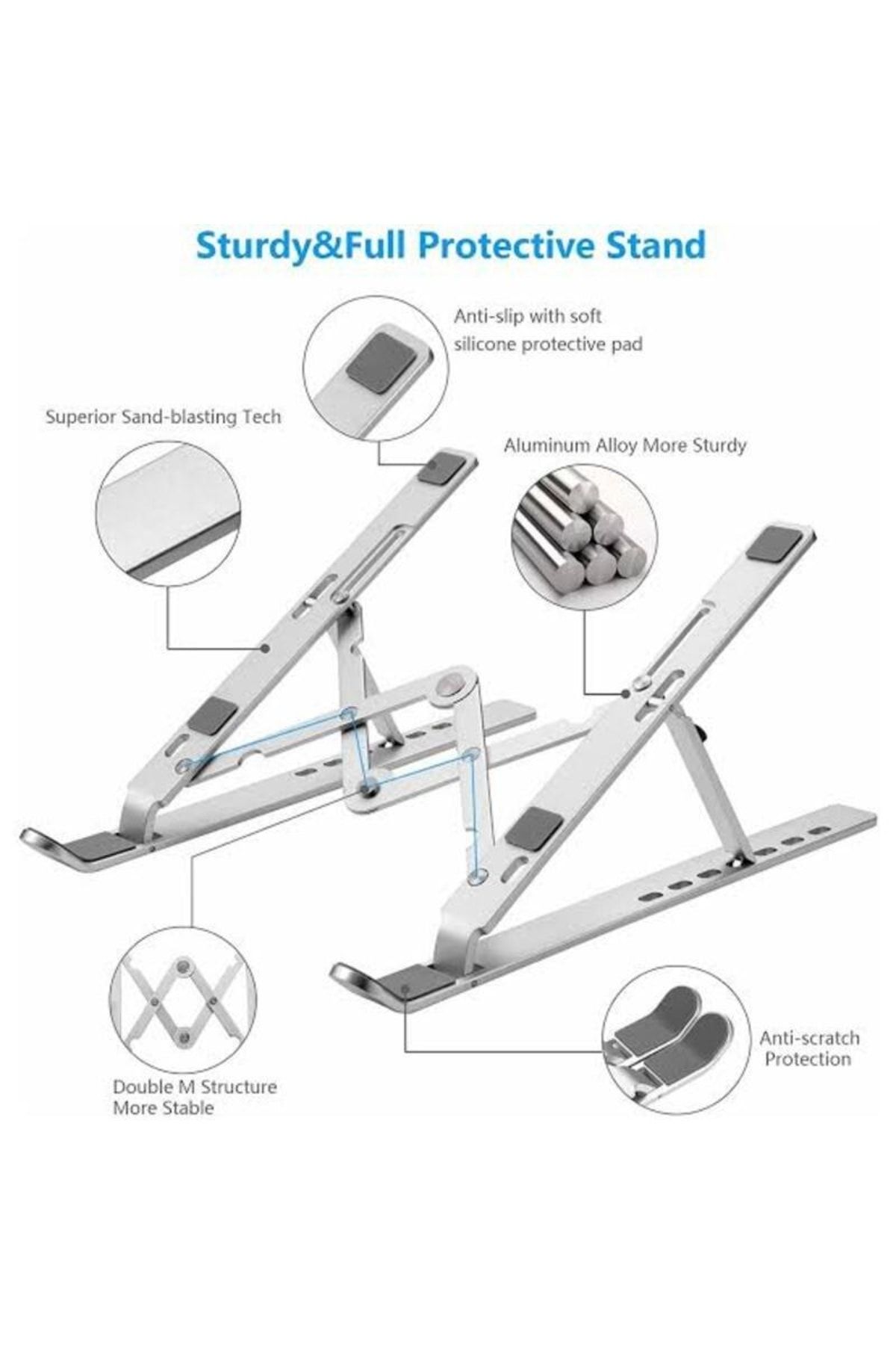 Protonust Yükseklik Ayarlı, Katlanabilir Alüminyum Laptop Standı Çantalı 10"-15.6" Portatif Pratik Stand