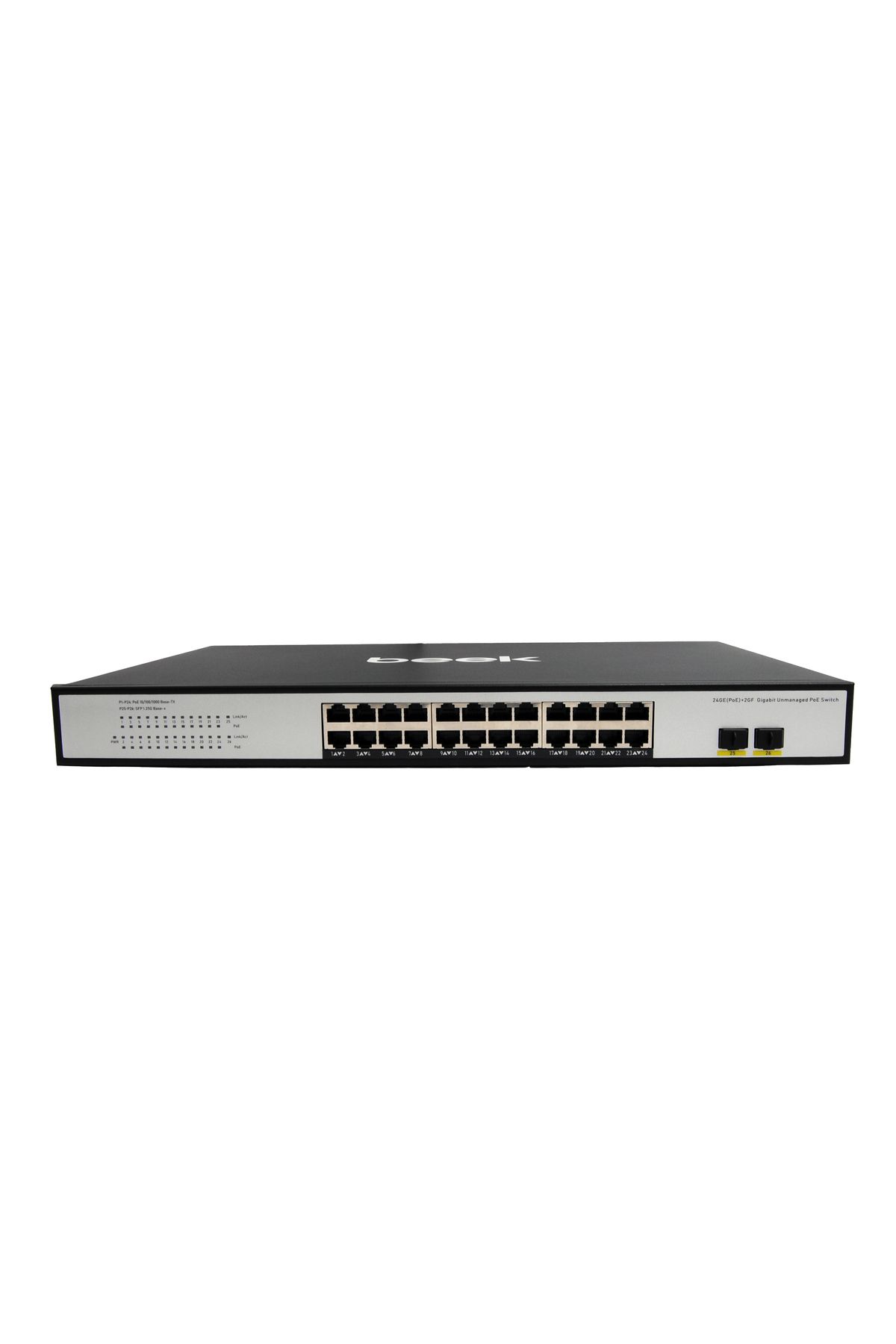 Beek Yönetilemeyen PoE+ Switch<br>24 x 10/100/1000Mbps IEEE802.3af/at PoE+ port (Port başına 3