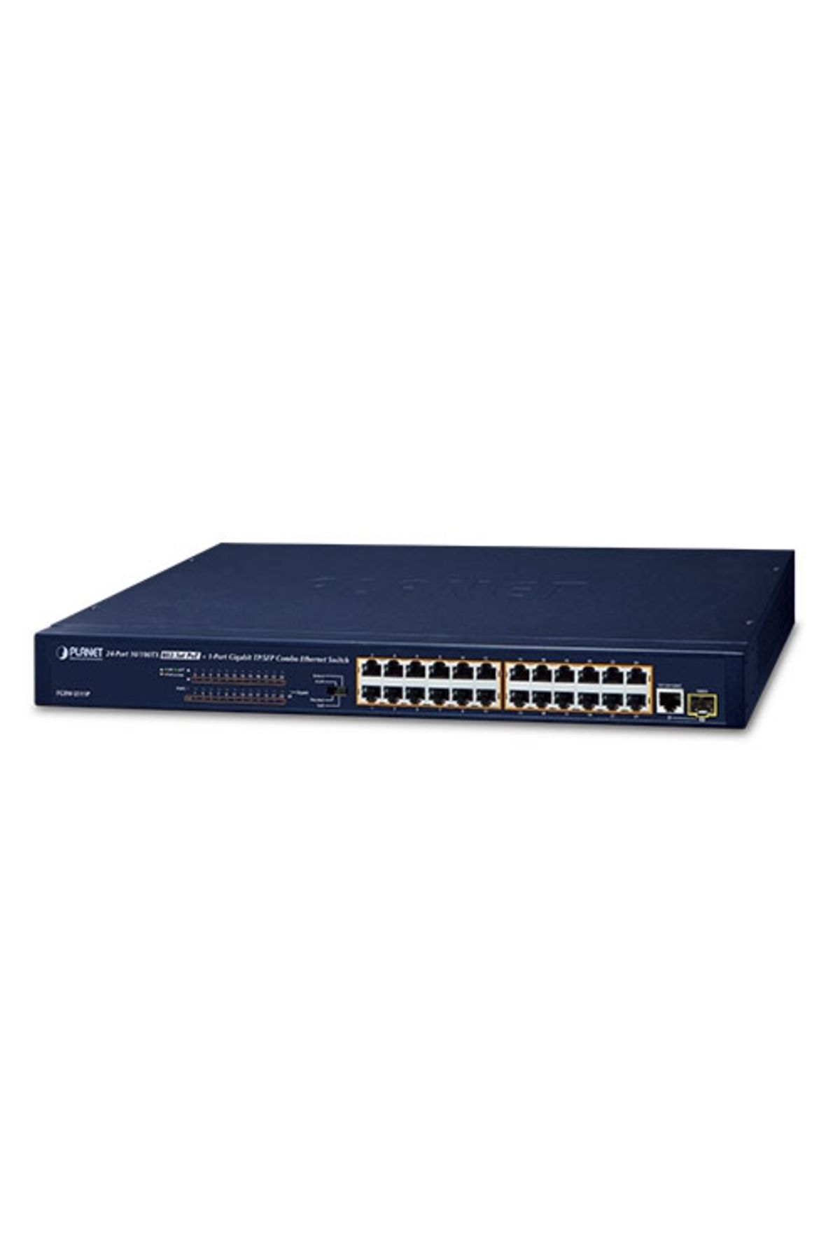 Planet Yönetilemeyen Switch (Unmanaged Switch)<br>24 x 10/100BASE-TX 802.3at PoE+ (Port-1 ile Port-24