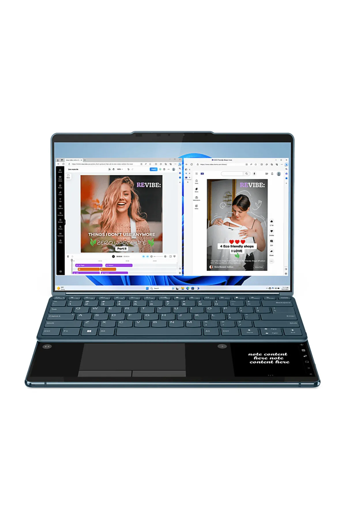 Lenovo Yoga Book 9/Core i7-1355U/16 GB RAM/1 TB SSD/13.3"/Win 11/Laptop Deniz Mavisi 82YQ004STR