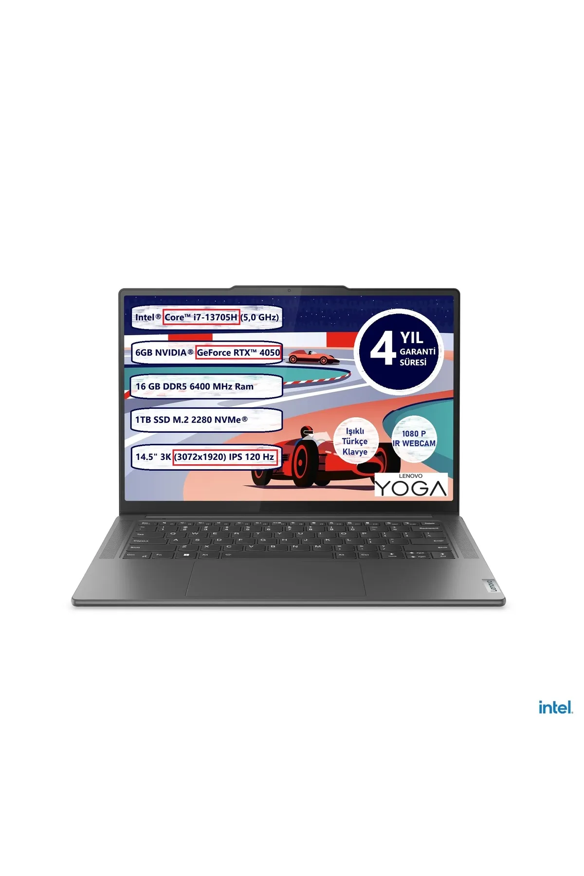 Lenovo Yoga Pro 9 14IRP8 Intel Core™ I7-13705H 16GB 1tb SSD 6gb RTX4050 14.5" 3k Freedos 83BU00A0TX