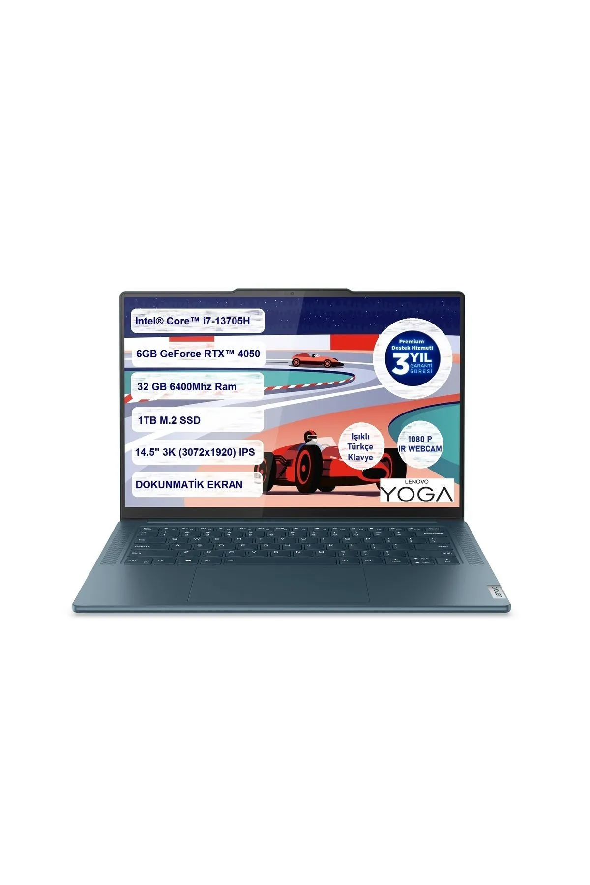 Lenovo YOGA PRO 9 14IRP8 INTEL Core™ i7-13705H 32GB 1TB SSD 6GB RTX4050 14.5" 3K FREEDOS 83BU0081TX