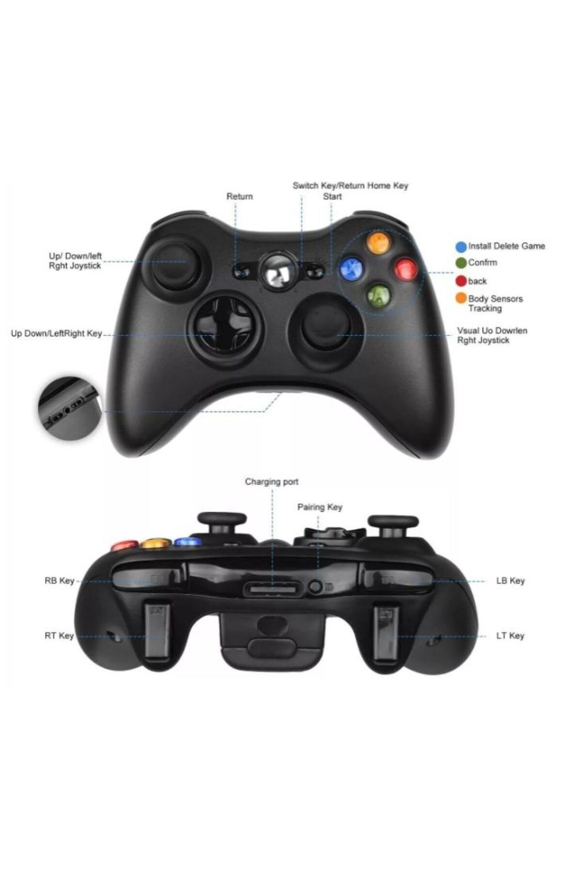 GD34 Yues XBox 360, PS3, PC Ve Android Kablosuz Wireless Controller