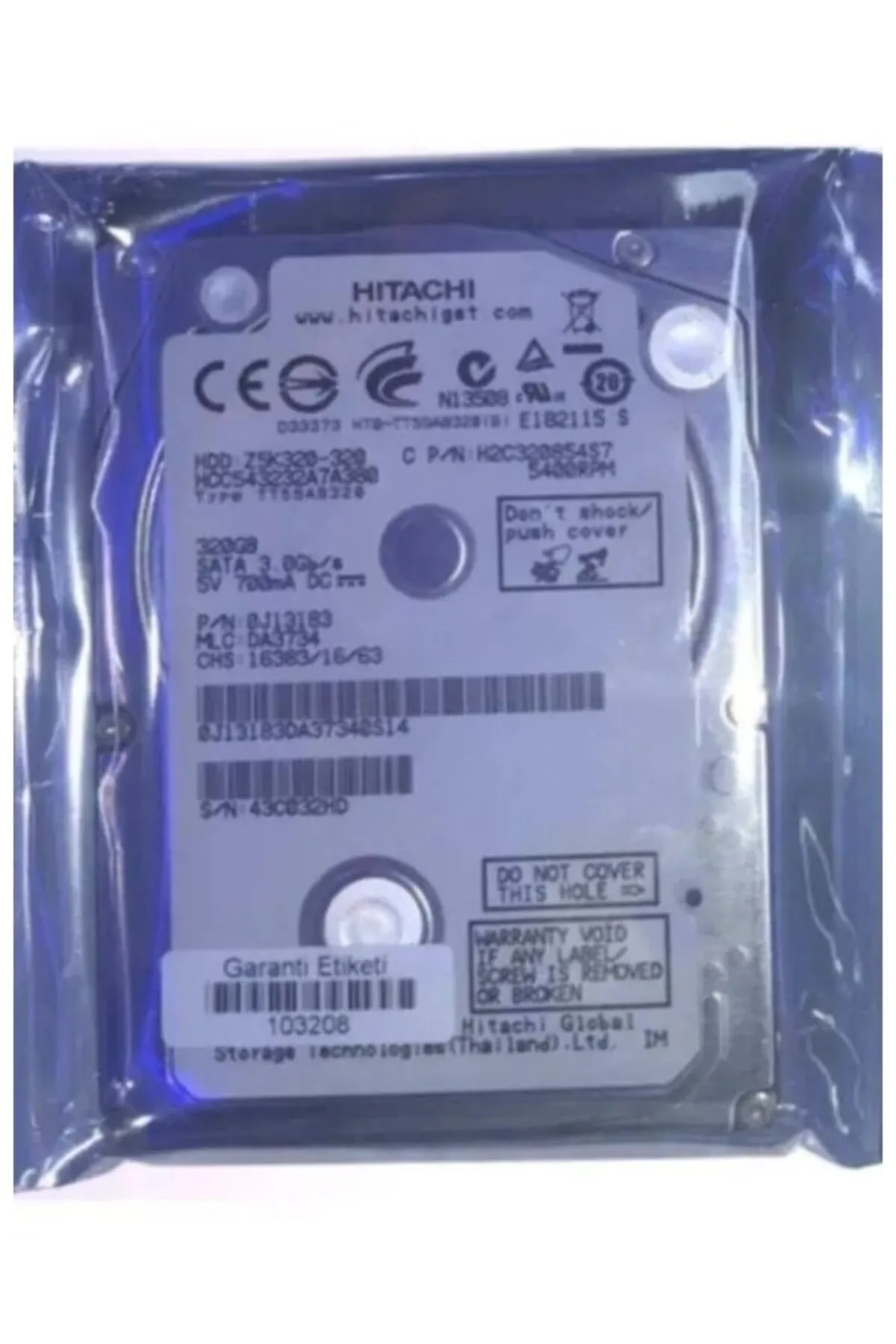 Hitachi Z5K320 SATA 3.0 5400 RPM 2.5" 320 GB Harddisk  (refurbished)