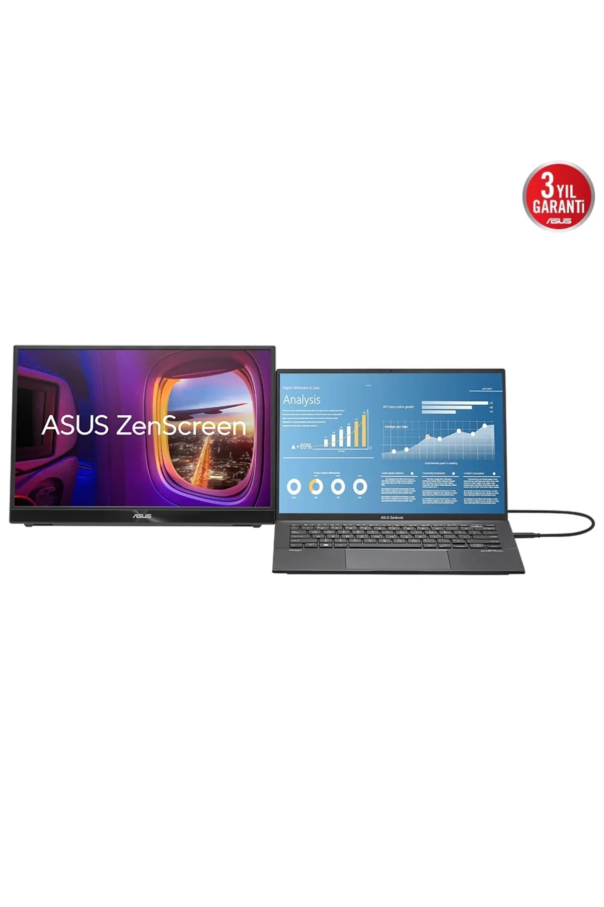 Asus ZENSCREEN MB16QHG 15.6 5ms 120Hz WQXGA IPS Taşınabilir Dokunmatik USB Monitör