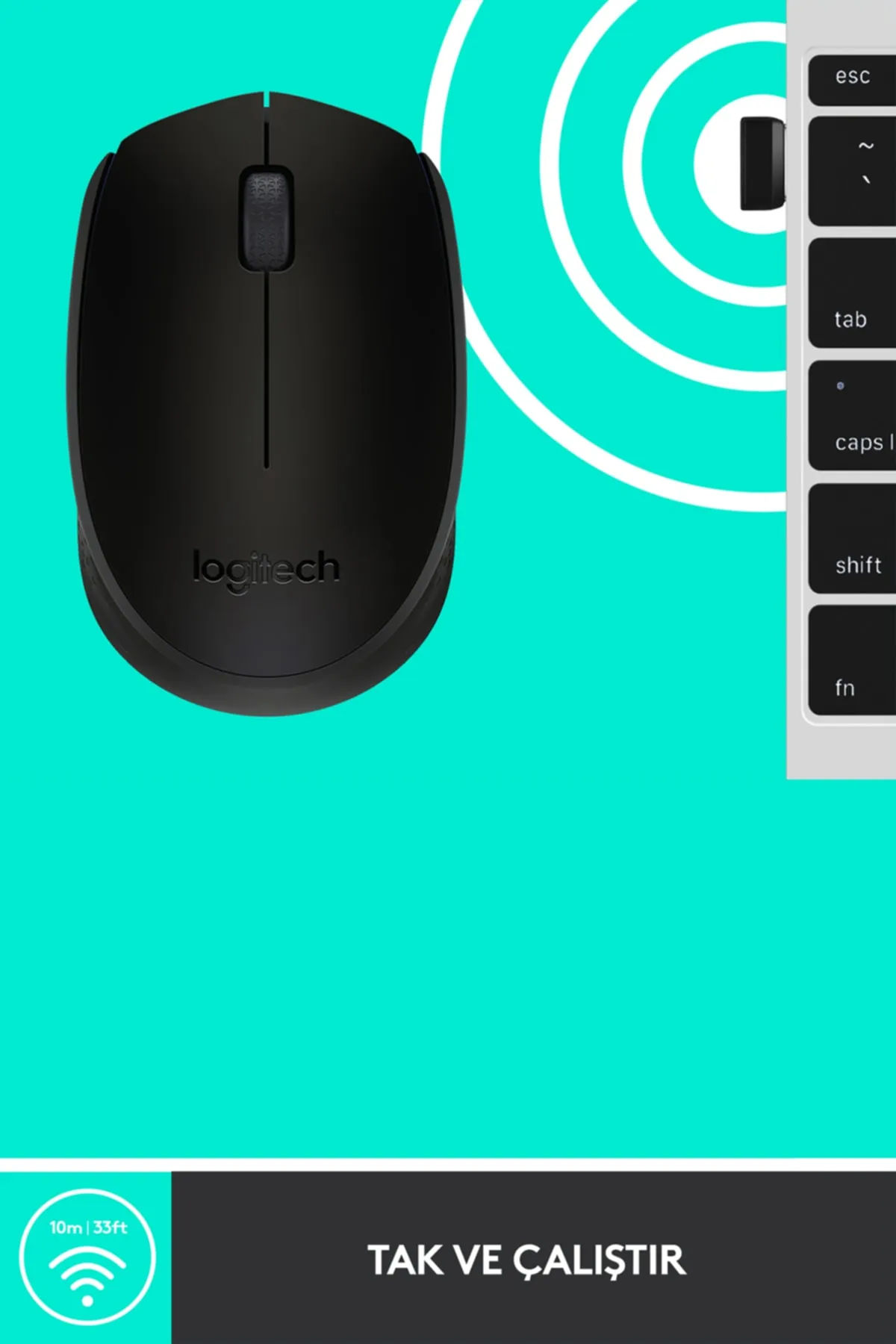 Logitech zerdğ B170 USB Alıcılı Kablosuz Kompakt Mouse - Siyah gextr 657515 Yeni Model 998259